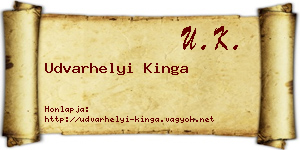 Udvarhelyi Kinga névjegykártya
